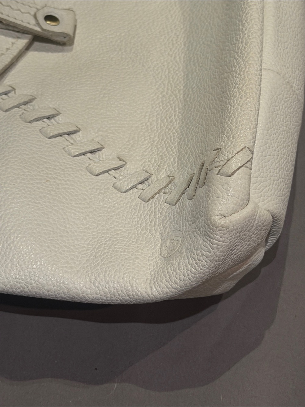 Born White Leather Crossbody with Front Stitch Detail - Picture 12 of 14